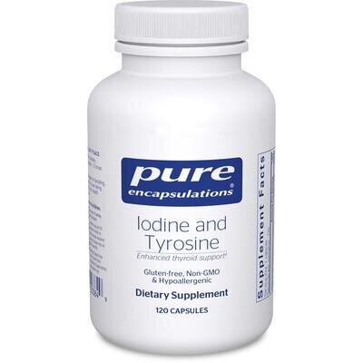 Йод і Тирозин Pure Encapsulations Iodine & Tyrosine, 120 капсул