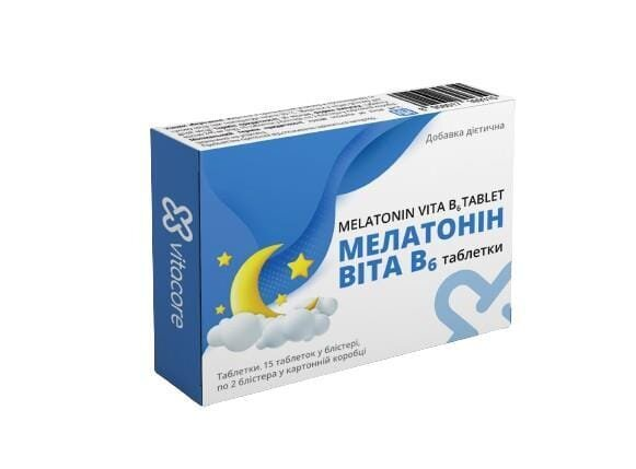 Мелатонін Віта В6 VitaCore таблетки №30 (15х2)