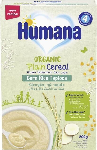 Каша безмолочна Humana органічна кукурудзяно-рисова з тапіокою від 6 місяців, 200 г