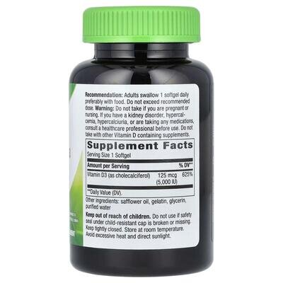 Вітамін D-3 Nature's Way Vitamin D3 Max 125 мкг (5000 МО), 240 гелевих капсул