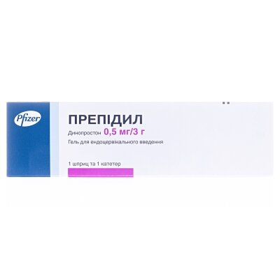 Препідил гель д/ендоцерв. введ. 0.5 мг/3 г по 3 г у шпр. з катет.