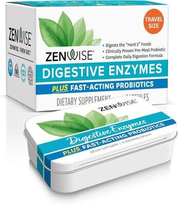 Травні ферменти Zenwise Digestive Enzymes з пробіотиками, 15 капсул