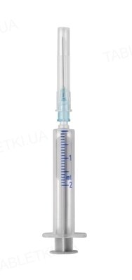 Шприц 2 мл Momina 2-х компонентний з голкою 23G (0,6 х 32 мм), 1 штука