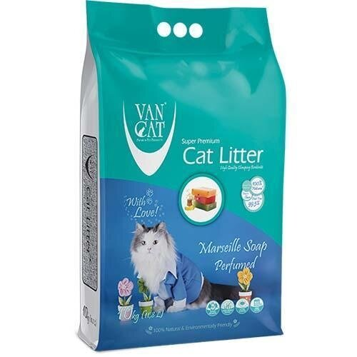 Наповнювач для котячого туалету VanCat Super Quality Marseille Soap бентонітовий комкуючий, 10 кг (12 л)