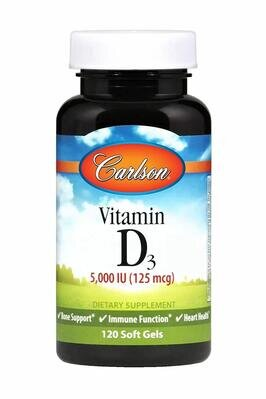 Вітамін Д3 Carlson Labs Vitamin D3 5000 МО, 120 капсул