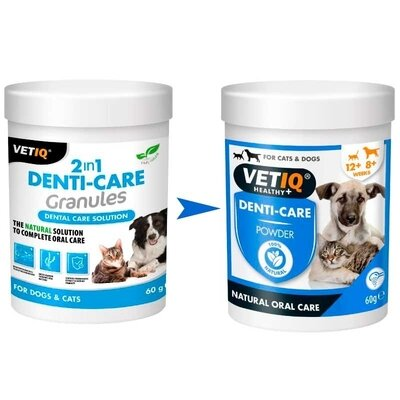 Порошок VetIQ Denti-Care для догляду за зубами та ротовою порожниною котів і собак, 60 г