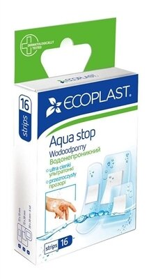 Набір пластирів медичних Ecoplast Aqua stop водонепроникних, 16 штук