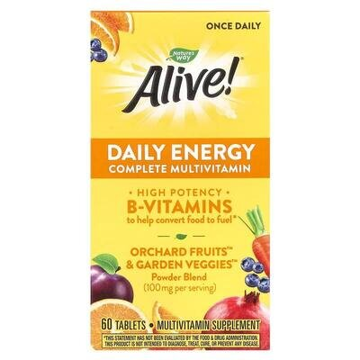 Мультивітаміни Nature's Way Alive Daily Energy, 60 пігулок