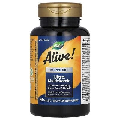 Вітаміни для чоловіків 50+ Nature's Way Alive! Men's 50+ Ultra Multivitamin, 60 таблеток