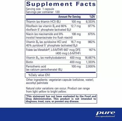 Вітаміни групи B Pure Encapsulations B-Complex Plus, 120 капсул