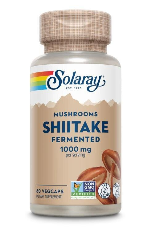 Гриб Шіїтаке Solaray Shiitake Mushroom 1000 мг, 60 капсул