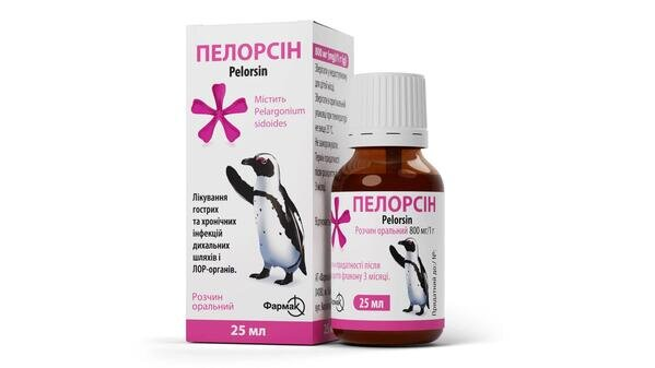 Пелорсін розчин ор. 800 мг/1 г по 25 мл у флак.