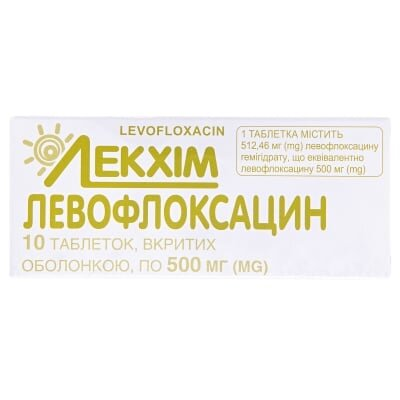 Левофлоксацин таблетки, в/о по 500 мг №10