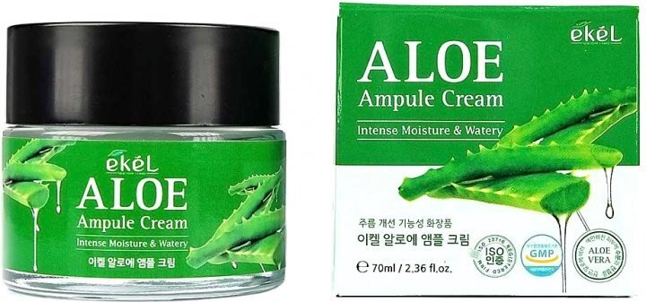 Крем для обличчя Ekel Aloe ампульний з екстрактом алое зволожуючий і заспокійливий, 70 мл
