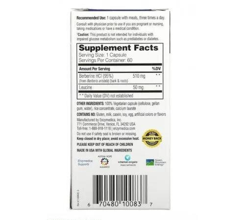 Берберин Enzymedica Berberine, 60 капсул