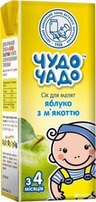 Сік Чудо-Чадо яблучний з м'якоттю, з цукром, з 4 месяців, 200 мл