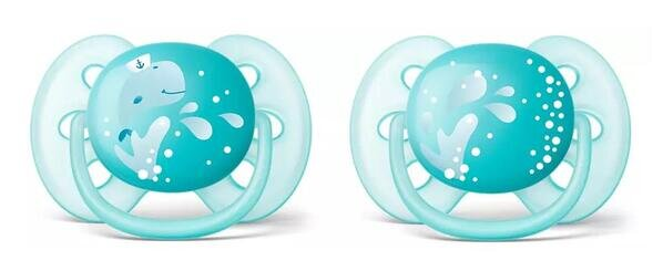 Пустушка силіконова Philips Avent Ultra Soft SCF226/22, 6-18 місяців, для хлопчиків, 2 шт