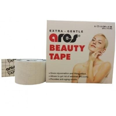 Кінезіо тейп Ares Beauty 5 см х 5 м косметологічний, білий