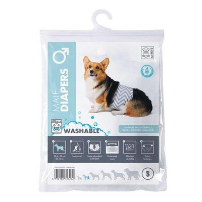 Підгузки M-Pets Washable Diapers Male Dog гігієнічні багаторазові для кобелів, розмір S, 25,4-33 см