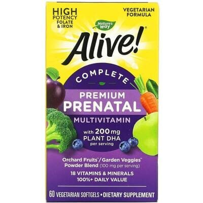 Мультивітаміни для вагітних Nature's Way Alive! Premium Prenatal Multivitamin, 60 капсул