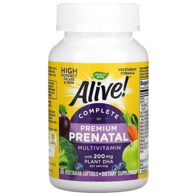 Мультивітаміни для вагітних Nature's Way Alive! Premium Prenatal Multivitamin, 60 капсул