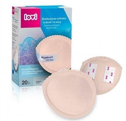 Вкладки лактаційні Lovi Discreet Elegance, бежеві, 19/610, 20 штук