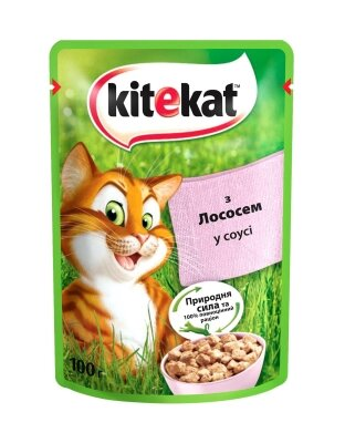 Корм вологий для кішок Kitekat з лососем у соусі, 100 г