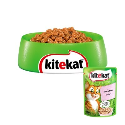 Корм вологий для кішок Kitekat з лососем у соусі, 100 г