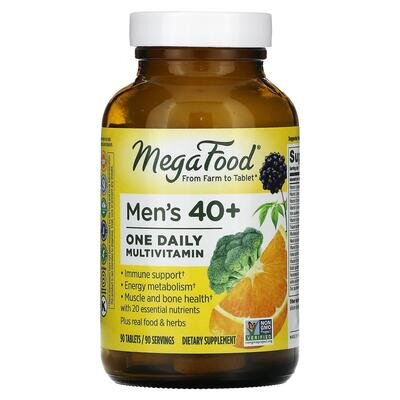 Мультивітаміни для чоловіків 40+ MegaFood Men Over 40 One Daily без заліза, 90 таблеток