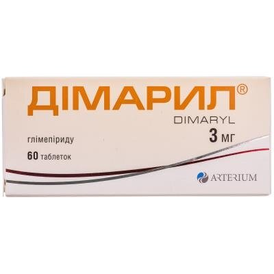 Дімарил таблетки по 3 мг №60 (10х6)