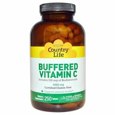 Вітамін С буферизований Country Life Buffered Vitamin C 1000 мг, 250 таблеток