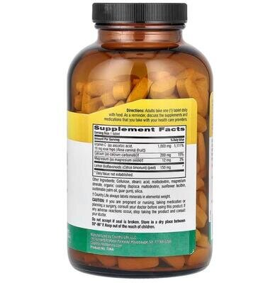 Вітамін С буферизований Country Life Buffered Vitamin C 1000 мг, 250 таблеток