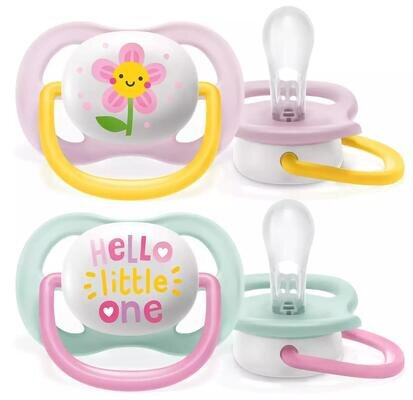Пустушка силіконова Philips Avent Ultra Air SCF080/09 ортодонтична, 0-6 місяців, 2 шт