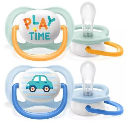Пустушка силіконова Philips Avent Ultra Air SCF080/09 ортодонтична, 0-6 місяців, 2 шт