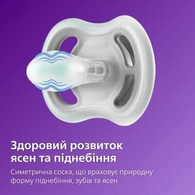 Пустушка силіконова Philips Avent Ultra Air SCF085/58 ортодонтична , 0-6 місяців, 2 шт