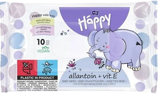 Серветки вологі Bella Baby Happy Alantoin + Vit.E дитячі, 10 шт