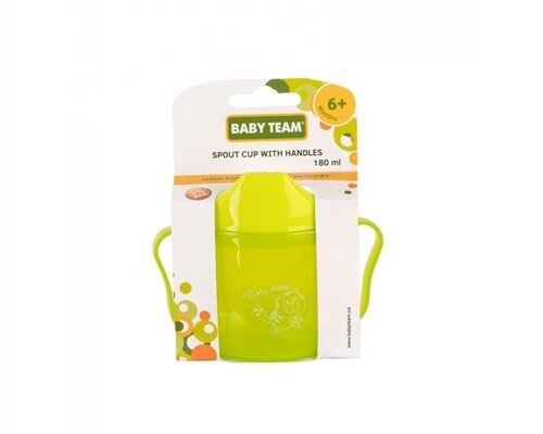 Поїльник Baby Team 5007 зі спаутом і ручками, від 6 місяців, 180 мл