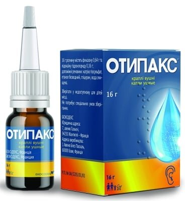 Отипакс краплі вуш. по 16 г у флак.