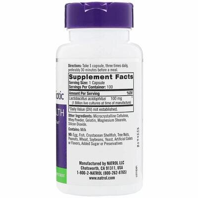 Пробіотик Natrol Acidophilus Probiotic, 100 капсул