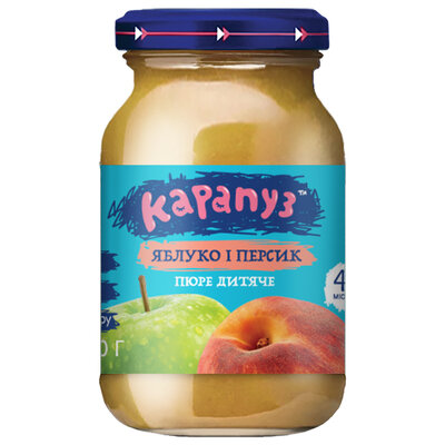 Пюре фруктове Карапуз Яблуко і персик, 170 г
