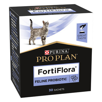 Корм додатковий Purina Pro Plan FortiFlora Feline Probiotic пробіотик для дорослих котів та кошенят порошок по 1 г, 30 пакетів