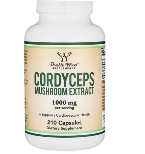 Гриб Кордіцепс Double Wood Cordyceps Mushroom Extract 1000 мг, 210 капсул