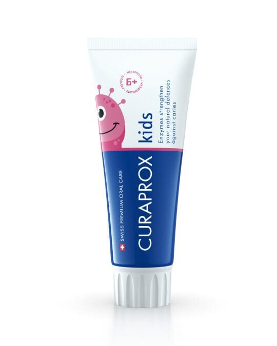 Зубна паста Curaprox Kids дитяча з фтором, з 6 років, кавун, 60 мл