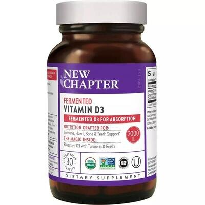 Вітамін D3 New Chapter Fermented Vitamin D3, 30 таблеток