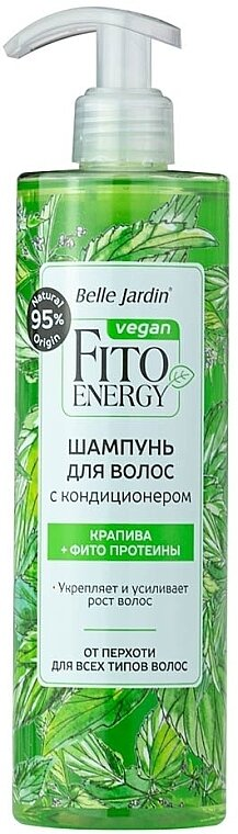 Шампунь-кондиціонер Belle Jardin Fito Energy Кропива та Кератин для жирного та нормального волосся, 400 мл