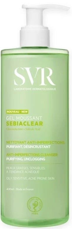 Гель очищаючий для обличчя SVR Sebiaclear для комбінованої та жирної шкіри, чутливої, схильної до акне, 400 мл
