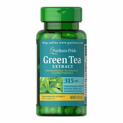 Екстракт зеленого чаю Puritan's Pride Green Tea Extract 315 мг, 100 капсул