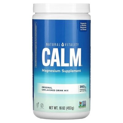 Антистрес напій з магнієм Natural Vitality CALM A Magnesium supplement оригінальний смак без добавок, 453 г