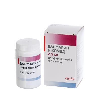 Варфарин Нікомед таблетки по 2.5 мг №100 у флак.