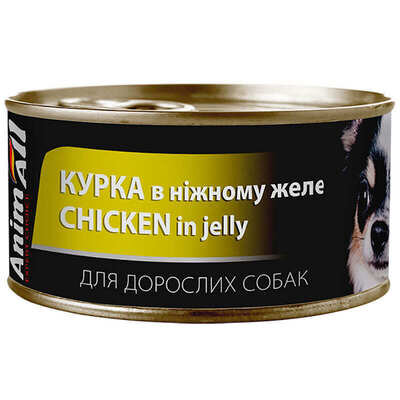 Корм вологий для дорослих собак AnimAll курка в ніжному желе, 85 г